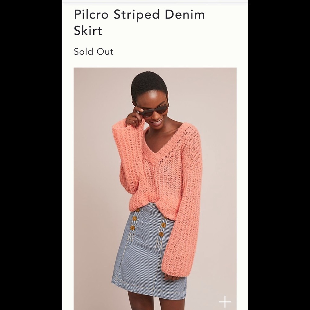 SALE New Anthropologie Pilcro Striped Denim Skirt READ